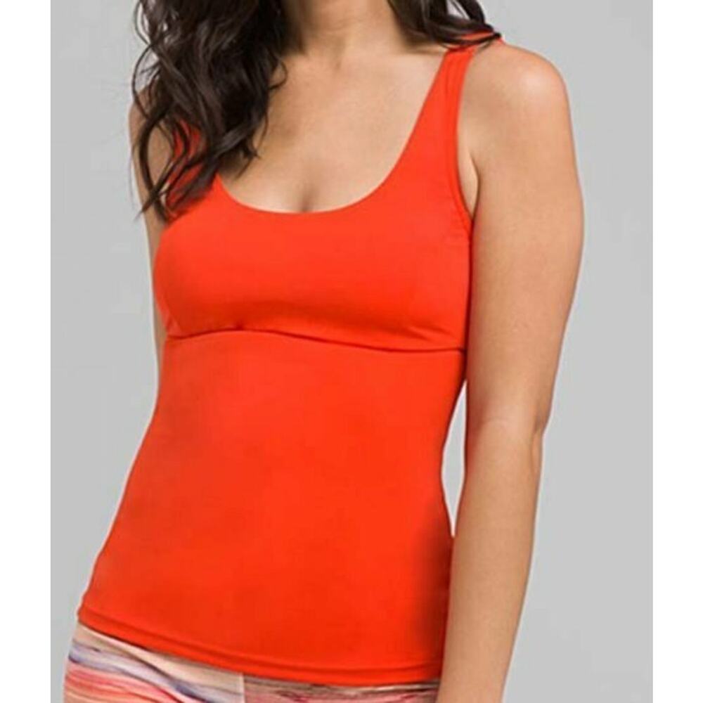 NEW prAna LAVA GLOW RIMINI OPEN BACK SCOOP NECK TANKINI SWIM TOP SIZE SMALL